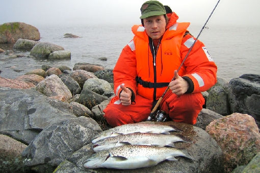 Autumn is a good season for fishing sea trout on Gulf of Finland.