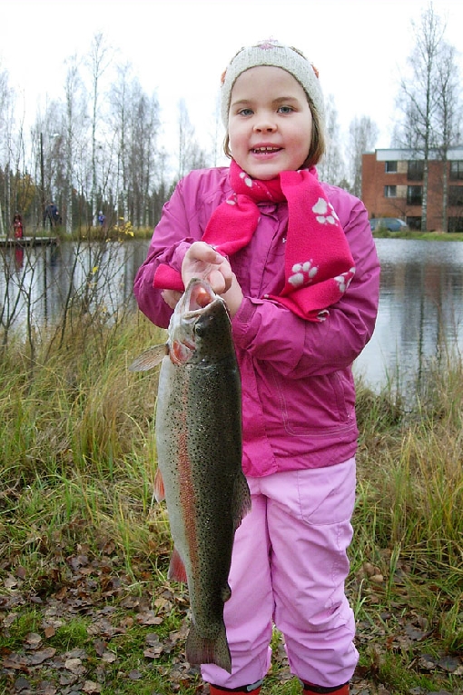 Rainbow trout is the most common game fish on angling ponds.